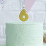 Gold Glitter Number Six Birthday Cake Candle, thumbnail 1 of 2
