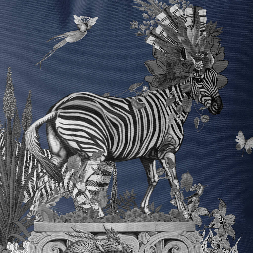 Tropical Zebra Cushion In Blue By FabFunky Home Decor