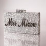 Evening Silver Acrylic Glitter Clutch Personalised, thumbnail 2 of 2