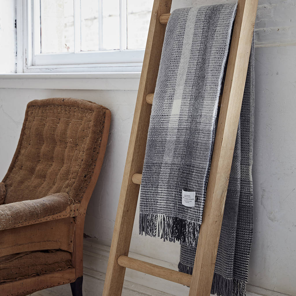 Ombre Grey Cashmere And Merino Throw By Bottle Green Homes