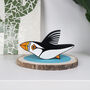 Hand Painted Wooden Puffin Ornament, thumbnail 3 of 6