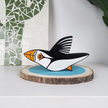 Hand Painted Wooden Puffin Ornament, 3 of 6