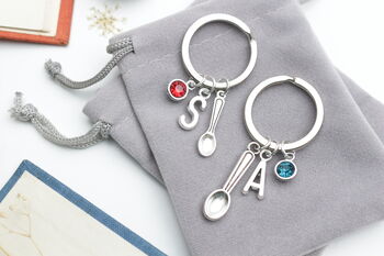 Big Spoon Little Spoon Matching Keyrings Couple Gift, 3 of 10