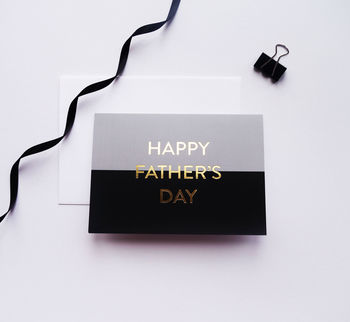 Black Grey Luxury Foil Father's Day Card, 4 of 5
