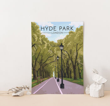 Hyde Park London Travel Poster Art Print, 2 of 7