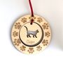 Personalised Cat Silhouette Paw Wreath Decoration, thumbnail 1 of 6
