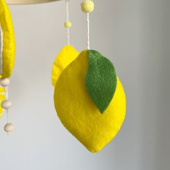 Handmade Lemon Citrus Mobile For Baby Crib, 2 of 4