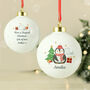 Personalised Christmas Penguin Bauble, thumbnail 3 of 5