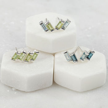Sterling Silver Stud Earrings London And Blue Topaz, 3 of 4