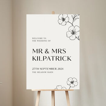 Blossom Personalised Wedding Welcome Sign, 2 of 4