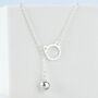Sterling Silver Cat Pendant Necklace With Hanging Bell, thumbnail 2 of 5