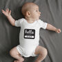 Personalised Hello My Name Is Short Sleeve Bodysuit, thumbnail 1 of 5