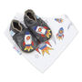 Dotty Fish Space Rocket Soft Leather Baby Shoes With Barefoot Soles, thumbnail 6 of 11