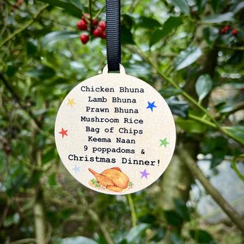 Smithy Curry Order Gavin And Stacey Christmas Decoration, 4 of 4