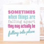 'Falling Into Place' Contemporary Quote Card, thumbnail 1 of 4