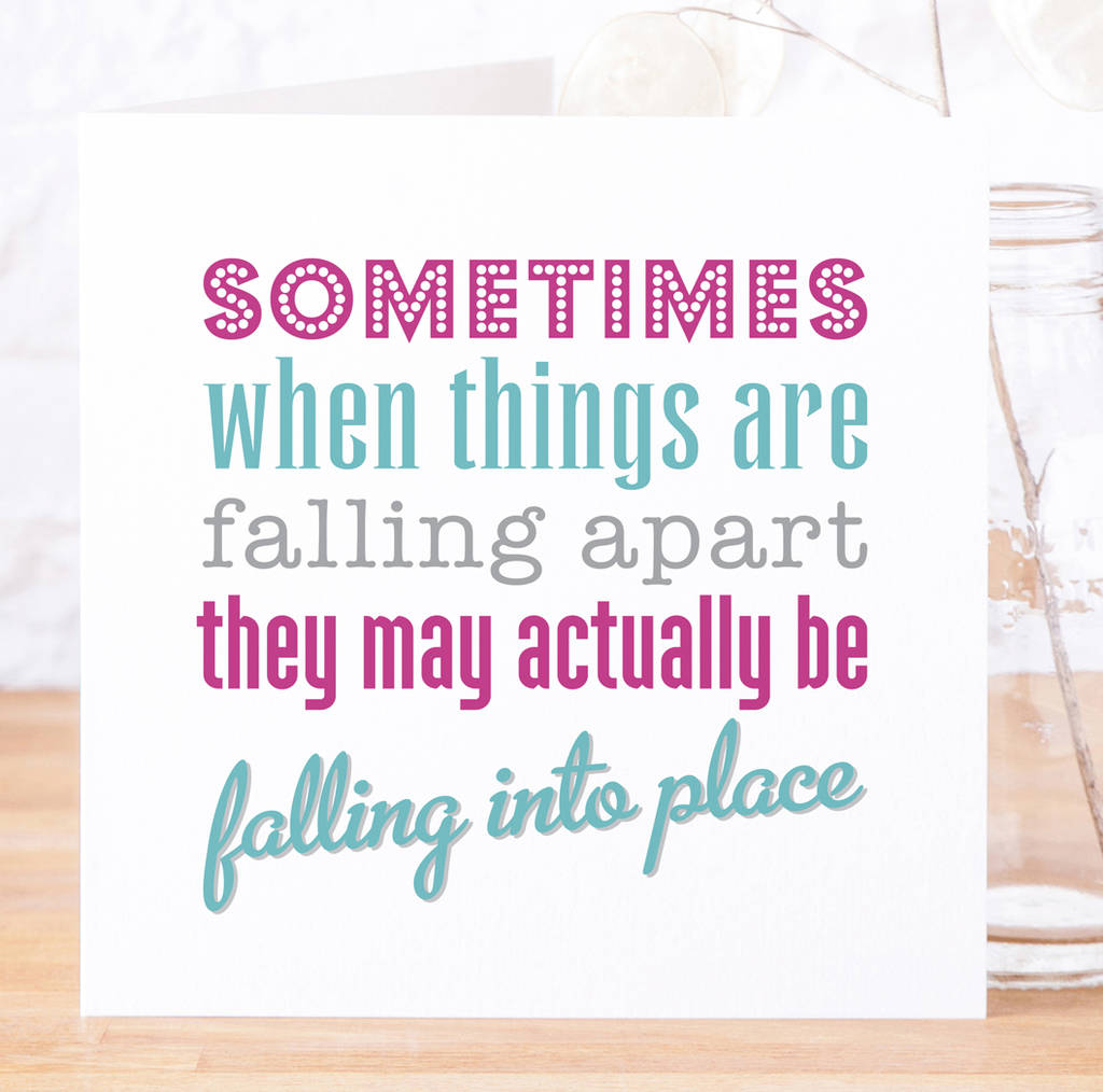 'Falling Into Place' Contemporary Quote Card, 1 of 4