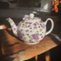 Two Cup Teapot In Ditsy Violet Chintz Design, thumbnail 5 of 8