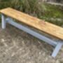 Reclaimed Dining Bench A Frame Legs Painted, thumbnail 2 of 8