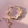 Handmade Jumbo Gold Star Hoop Earrings, thumbnail 6 of 7