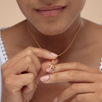 18ct Gold Starfish Charm Necklace, 3 of 5