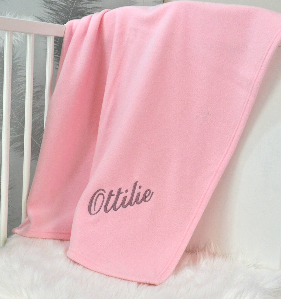Personalised Baby Pink Fleece Blanket By D Caro
