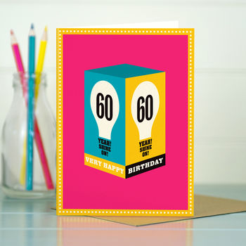 60th Milestone Birthday Card ‘Shine On’, 2 of 3