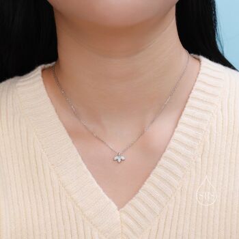 White Opal Marquise Leaf Pendant Necklace, 6 of 11