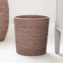Marbury Taupe Round Rattan Wastepaper Bin, thumbnail 1 of 2