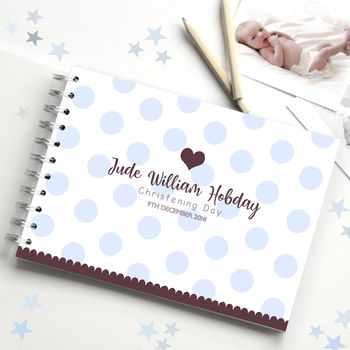 Personalised Christening Guest Book And Photo Album, 3 of 9