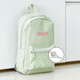 Green Personalised Name/Initials Unisex Mini Backpack, thumbnail 2 of 5