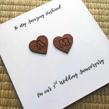 Personalised 3rd Wedding Anniversary Card, 2 of 3