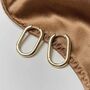 Olivia Oval Gold Hoops, thumbnail 3 of 4