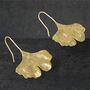 Ginkgo Leaf Earrings, thumbnail 1 of 6