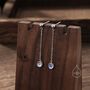 Moonstone With Chain Dangle Stud Earrings, thumbnail 1 of 12