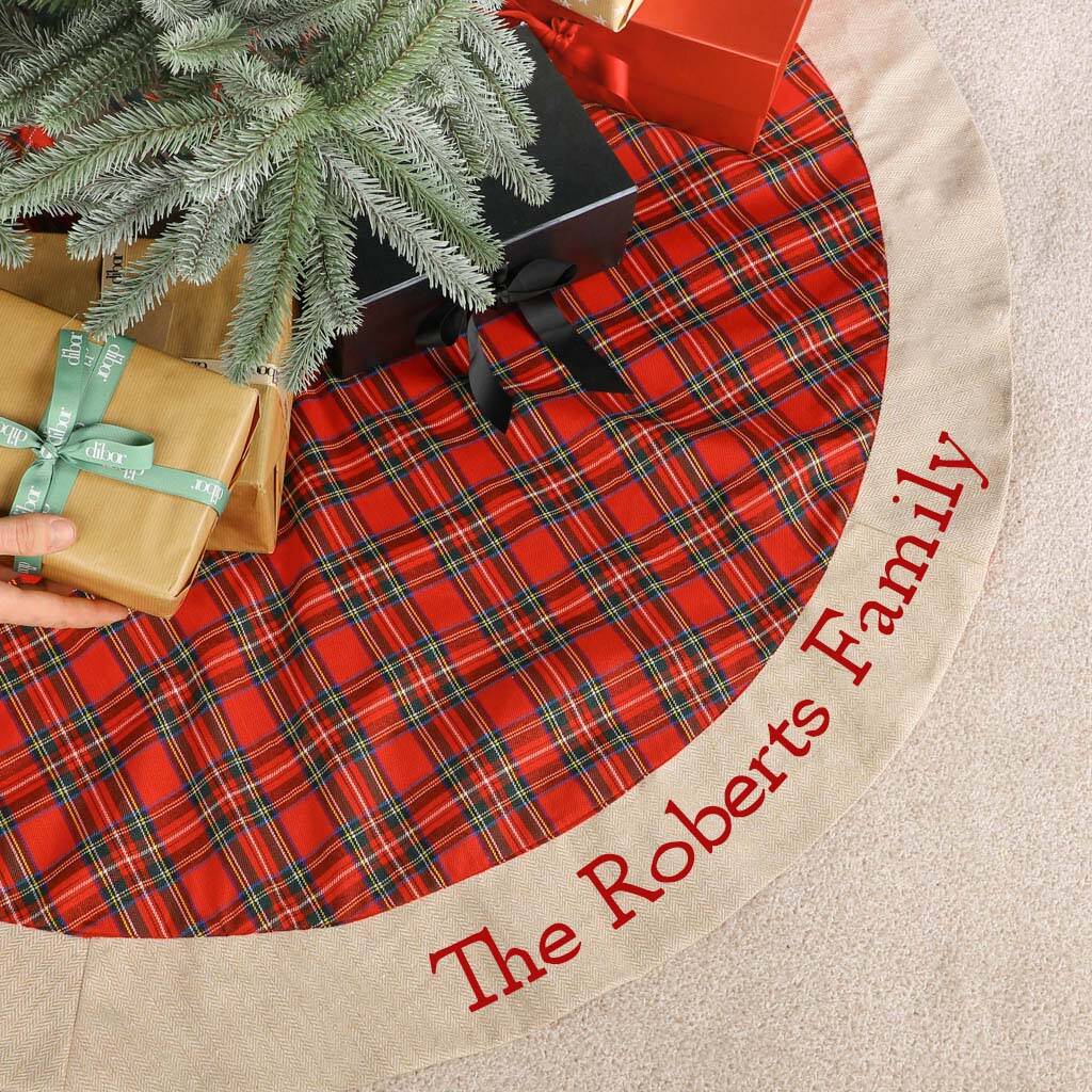 Tartan Plaid Christmas Tree Skirt 