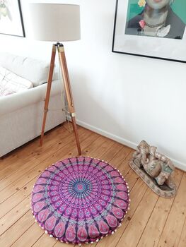 Round Mandala Floor Cushion Cover, 6 of 10