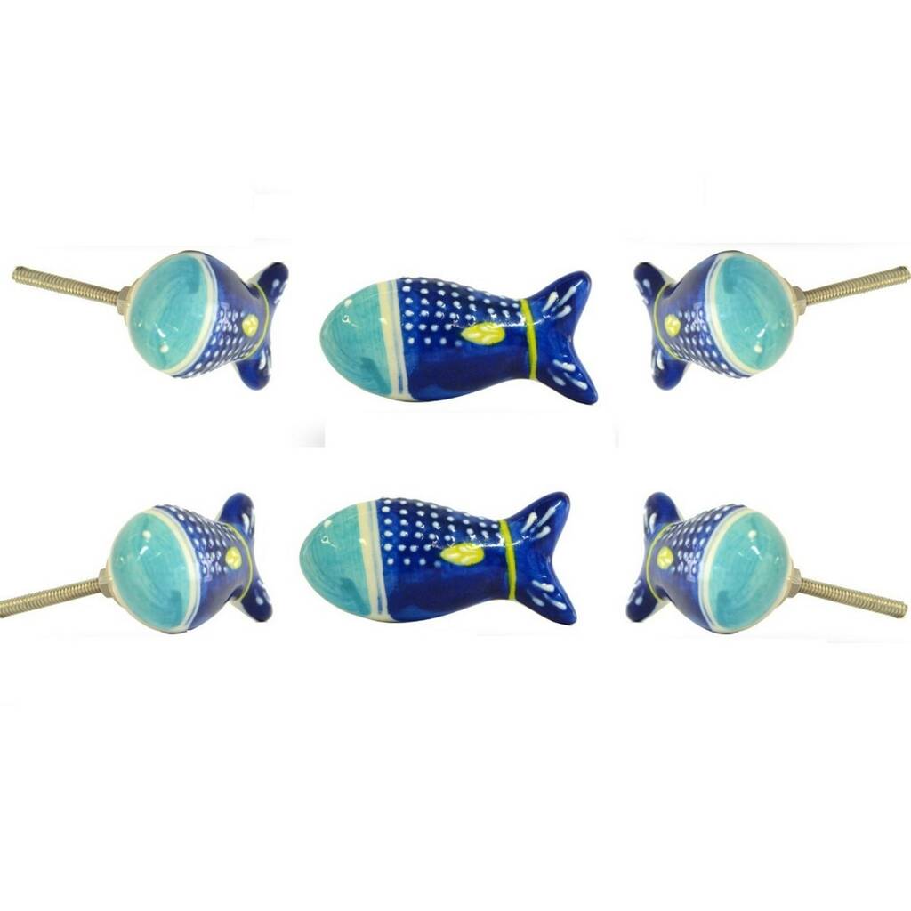 Marco Ceramic Fish Knob Set Of Six By TrincaFerro