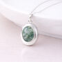 Personalised Sterling Silver Moss Agate Gemstone Photo Locket Necklace, thumbnail 3 of 7