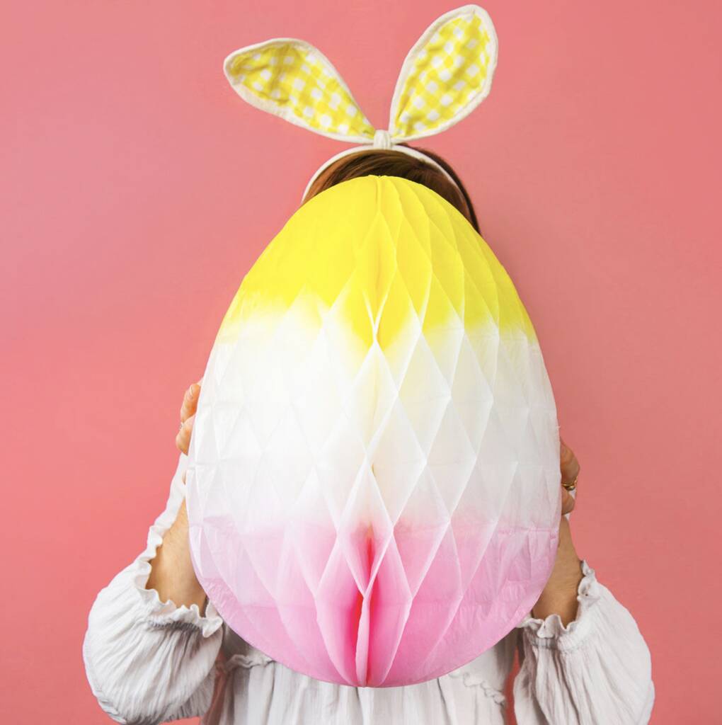 Hanging Honeycomb Ombre Easter Egg, 1 of 2