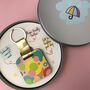 Personalised Colourful Circle Print Keyring, thumbnail 6 of 6