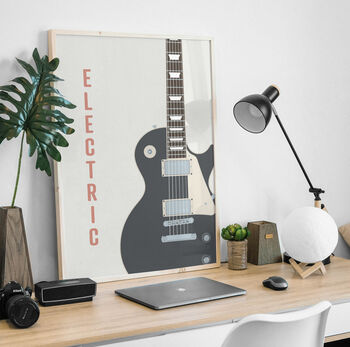 Electric Guitar Print | Les Paul Music Poster, 7 of 7