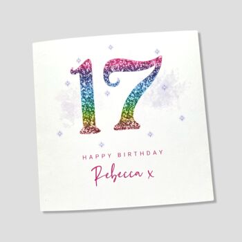 17th Birthday Card Personalised For Her, 2 of 3