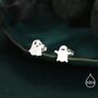 Mismatched Ghost Stud Earrings In Sterling Silver, thumbnail 2 of 12