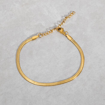 Herringbone Flat Snake Chain Bracelet, 2 of 6