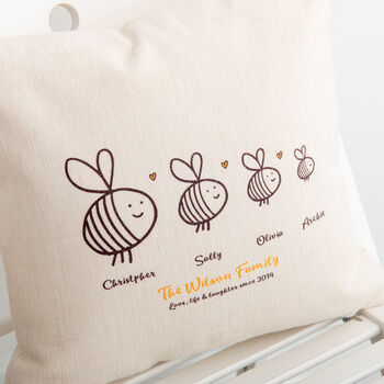 Personalised Family Bees Cushion, 5 of 5