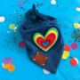 Love Heart Rainbow Dog Bandana Neckerchief, thumbnail 1 of 2