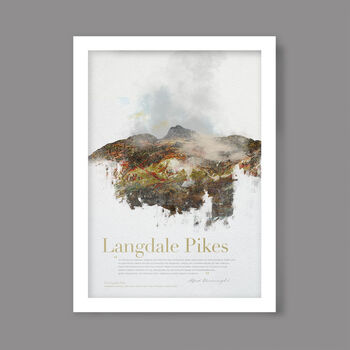 Langdale Pikes In Wainwright's Words Poster, 4 of 4