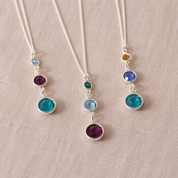 Three Generations Birthstone Necklace, 2 of 9