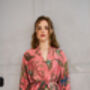 Luxury Pink Silk Blend Kimono Robe, thumbnail 3 of 9