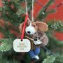 Personalised Reading Dog Christmas Decoration, thumbnail 1 of 4